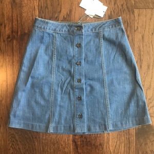WAYF Button front denim skirt